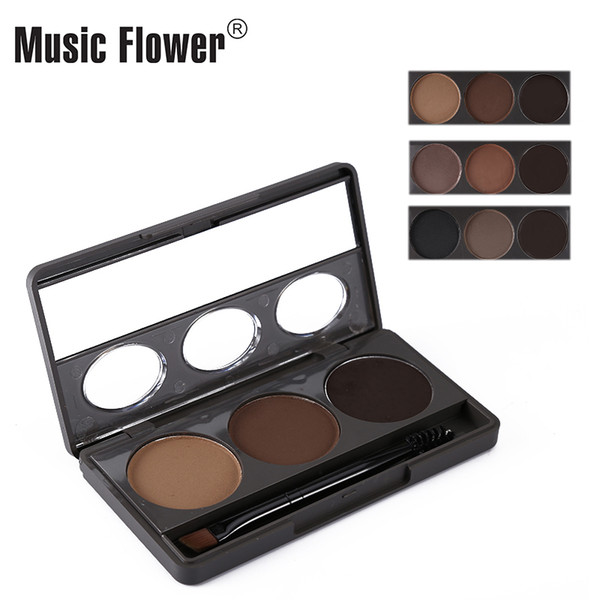 eyebrow powder 3 colors eye brow powder palette waterproof and smudge proof with mirror and eyebrow brushes inside make up set