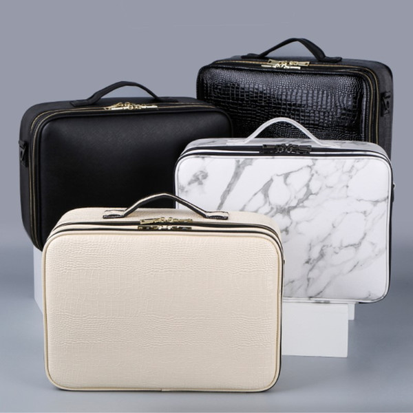 professional pu beauty cosmetic cases with makeup bag tattoo nail multilayer toolbox make up bags