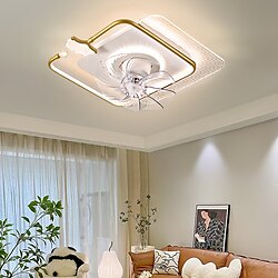 Ceiling Fans with Lights Flush Mount Low Profile Indoor Ceiling Fan,21 Dimmable Bladeless Ceiling Fans with Remote Control,Smart 3 Colors 6 Speeds Reversible Lightinthebox