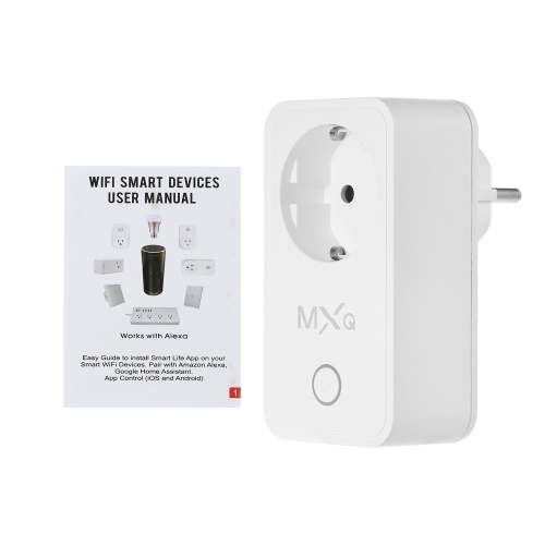 MXQ WIFI Smart Mini Plug Support Timing Function Remote Control Voice Control Compatible with Amazon Alexa and for Google Home IFTTT,1 Pack
