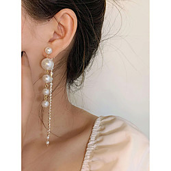 Women's Drop Earrings Earrings Tassel Fringe Precious Stylish Artistic Simple Luxury Elegant Imitation Pearl Earrings Jewelry Golden For Party Gift Daily Engagement Prom 1 Pair 1172 Lightinthebox