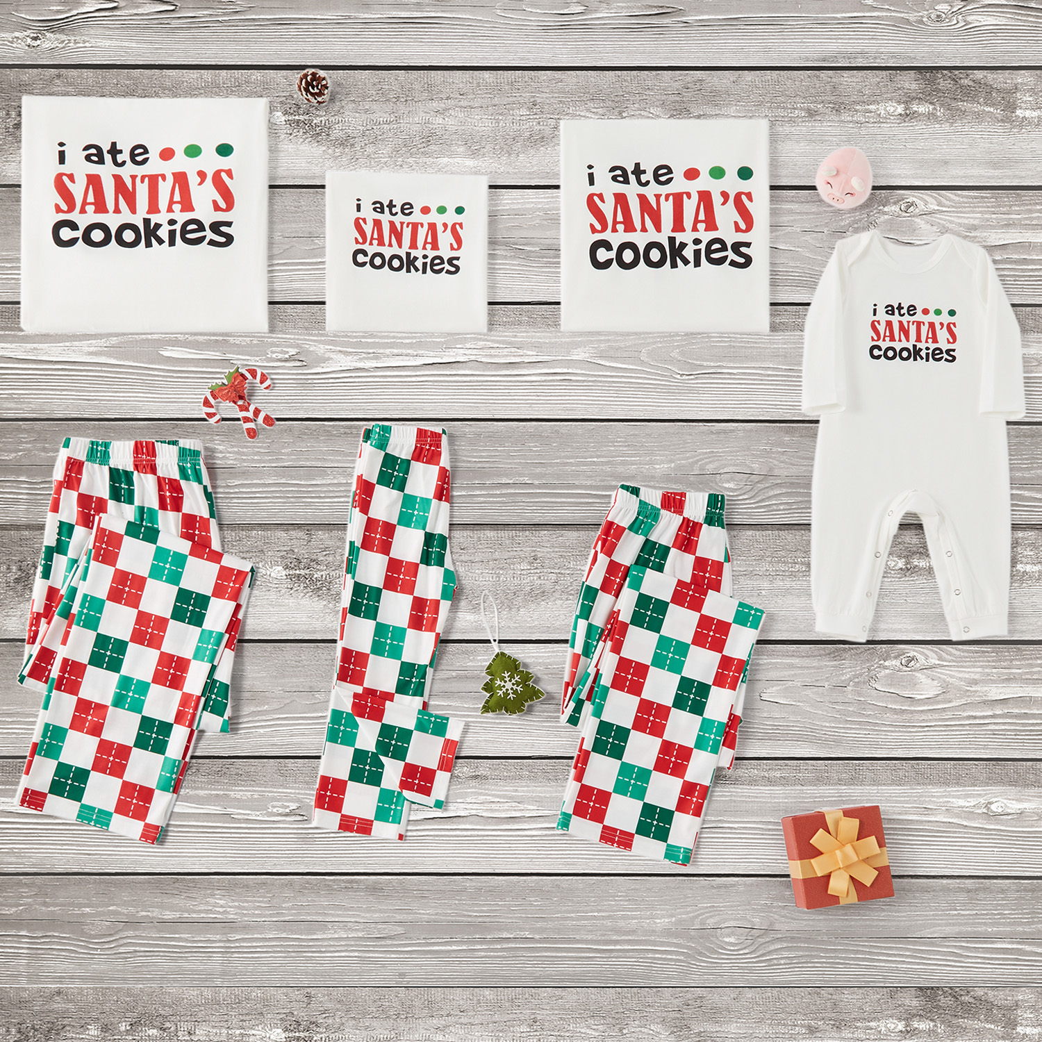'I ate SANTA'S Cookies' Lattice Christmas Family Matching Pajamas Sets