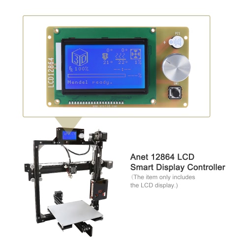 Anet 12864 LCD Smart Display Screen Controller Module with Cable for RAMPS 1.4 Arduino Mega Pololu Shield Arduino Reprap 3D Printer Kit Accessory