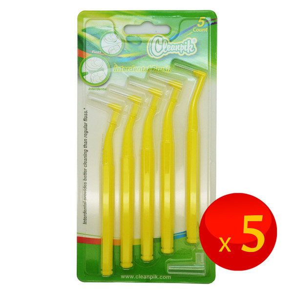 Wholesale-Cleanpik interdental brush for orthodontic 0.7-1.5mm Color steel wire nylon wholesales cleaning brush 5packs / lot