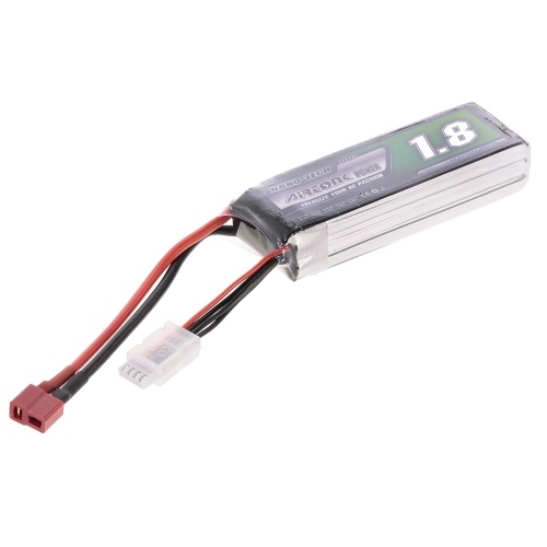 11.1V 1800mAh 60C 3S Rechargeable Li-Po Battery with T Plug for RC Racing Drone Quadcopter Helicopter Airplane Car Truck