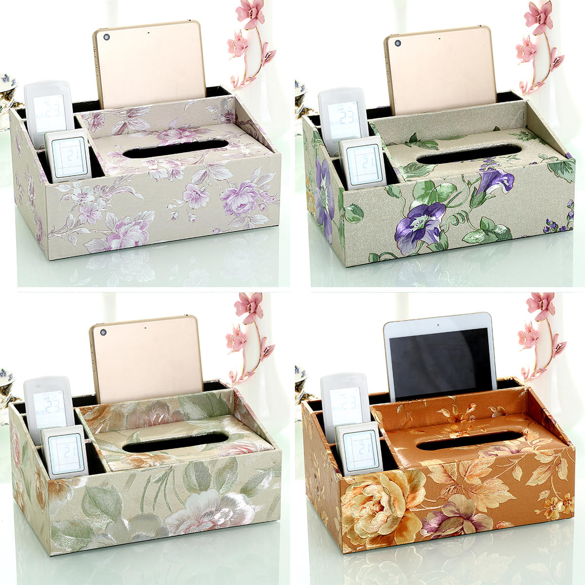 Multi-Function Tissue Box Paper Napkin Leather Cover Storage Holder Desk Living Room Coffee Table Storage Box