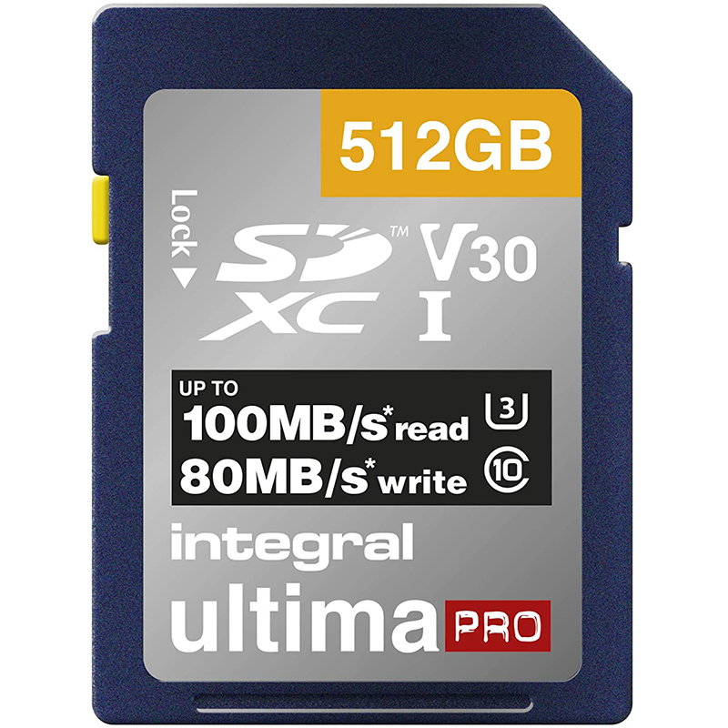Integral 512GB Ultima PRO Premium SD Card SDXC V30 UHS-I U3 - 100MB/s