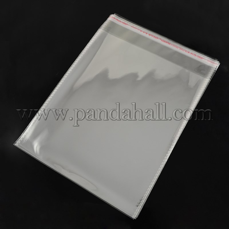 OPP Cellophane Bags, Rectangle, Clear, 24x18cm, Unilateral Thickness: 0.035mm