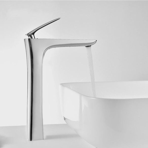 Bathroom Sink Faucets High Faucet Modern Brass Mixer Basin Water Taps Elegant Design Tap Torneira Tube Bath