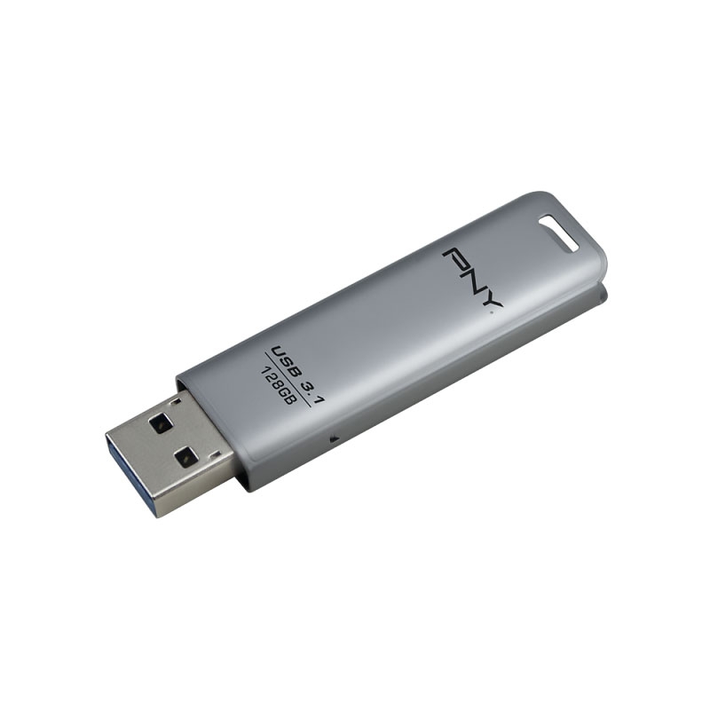 PNY Elite Steel USB 3.1 Flash Drive USB 3.1 Memory Stick 80MB/s - 128GB