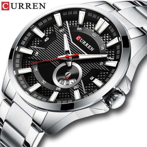 Curren Watch Mode Hommes Calendrier d'affaires Luminous Hands Quartz Watch