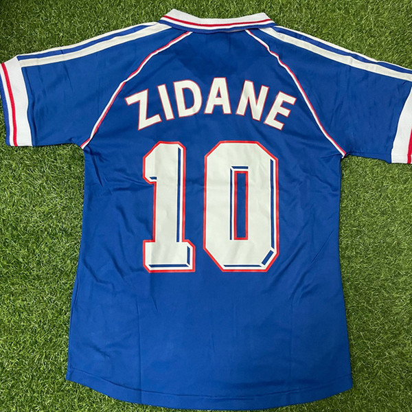 Top 1998 RETRO soccer jerseys ZIDANE 10 HENRY 12 THURAM 15 Deschamps 7 Desailly 8 Football Jersey VINTAGE MAILLOT DE Thai Quality 2006 futbol shirts uniform HOME shirt
