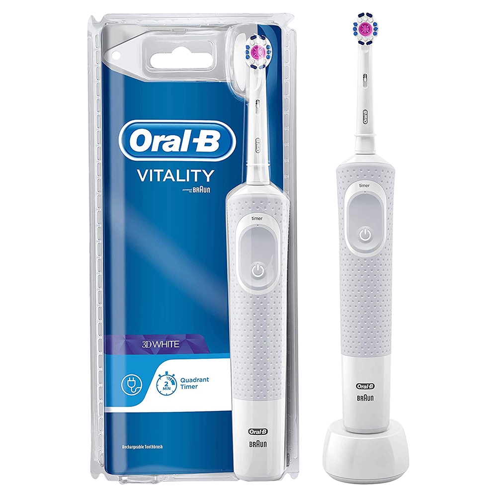 Oral-B Vitality 3D White Rechargeable Electric Toothbrush with Timer