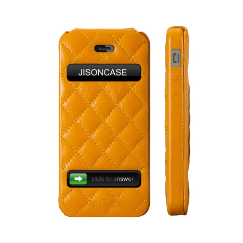 Jisoncase Flip Matelasse cuir Etui Housse pour iPhone 5