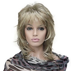 Blonde Highlighted Long Soft Layered Cut Wigs Heat Resistant Synthetic Wig for Women Lightinthebox