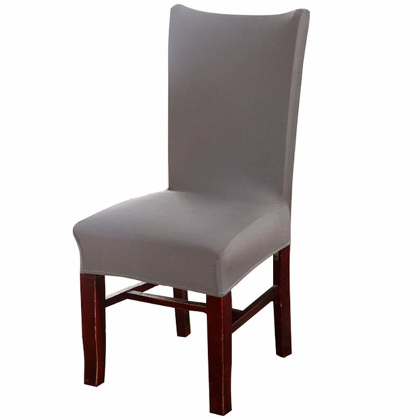 plain color chair cover spandex stretch elastic wedding banquet chair covers dining seat cover pastoral