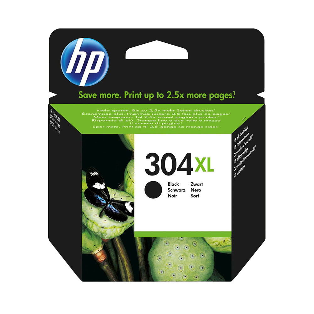 HP 304XL High Capacity Original Black Ink Cartridge (N9K08AE)