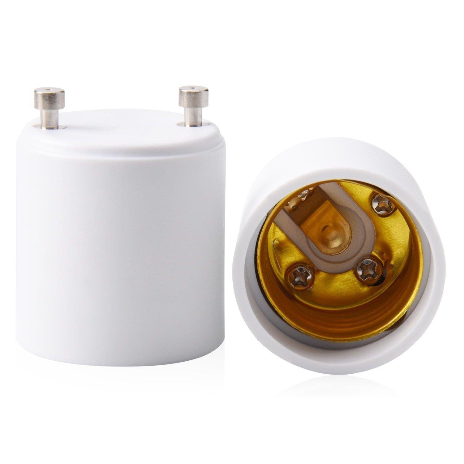 LUSTREON 2PCS 1000W 250V GU24 To E27 E26 Heat Resistant Bulb Lamp Adapter Socket