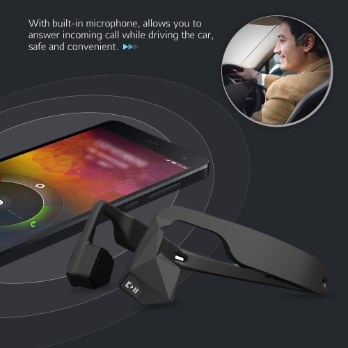 BEASUN GS Wireless Open-ear Stereo Bone Conduction Headphone Earphone Headset BT 4.1 IPX6 Waterproof Hands Free with Built-in Microphone for iPhone 7 Plus/ 7/ 6 Plus/ 6S for Running Jogging Cycling Driving