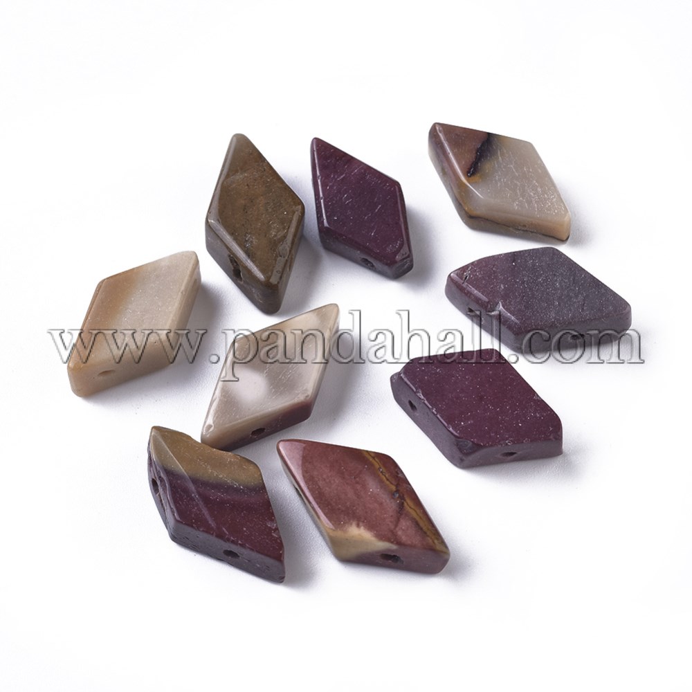 Natural Mookaite Multi-Strand Links, Rhombus, 17.5~22x9.5~11.5x5.5~6.5mm, Hole: 1~1.5mm