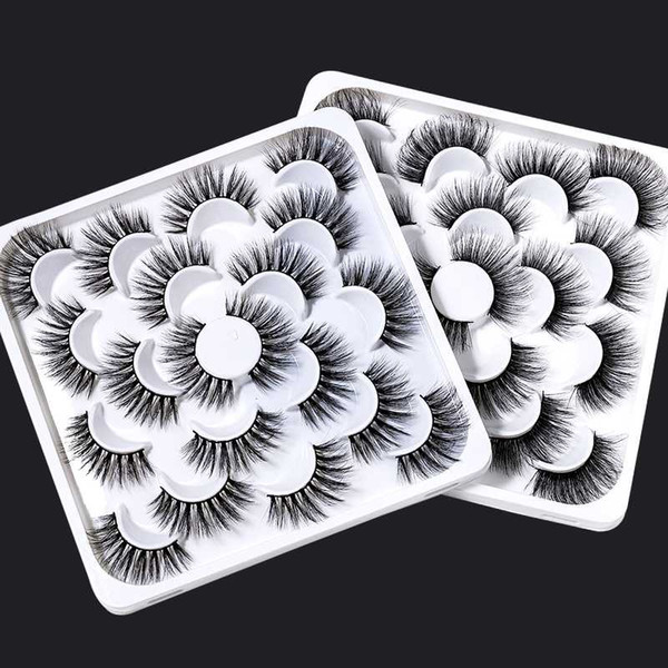 2020 new 8/9/10 pairs 5/6d mink false eyelashes natural wispy fluffy dramatic volume fake lashes extension handmade eyelash