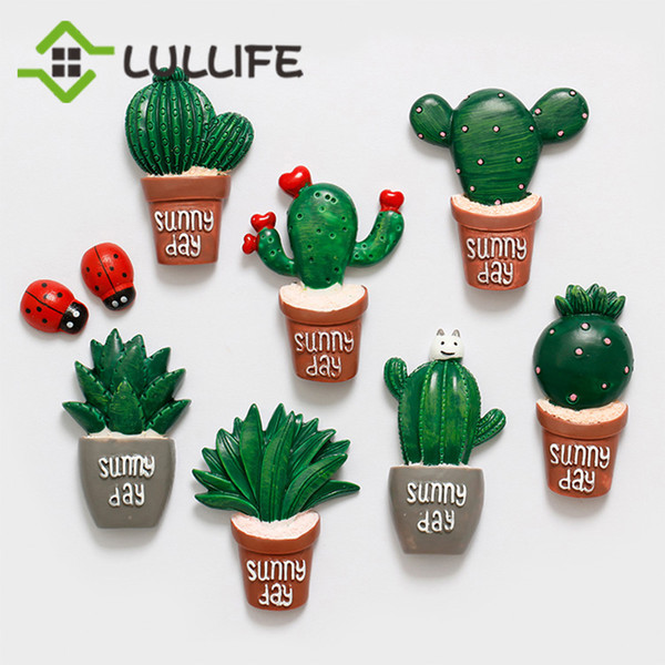 5pcs cactus fridge magnet sticker succulent plant magnet button refrigerator message sticker refrigerator home decoration