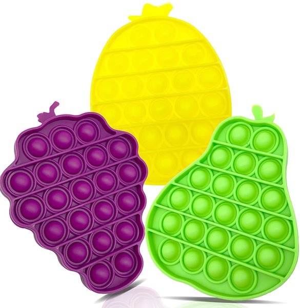 3 Pack Fidget Sensory Bubble Stress Toy, Fidget Push Toy for Kids, Pop Silicone Fidget Stress Toys