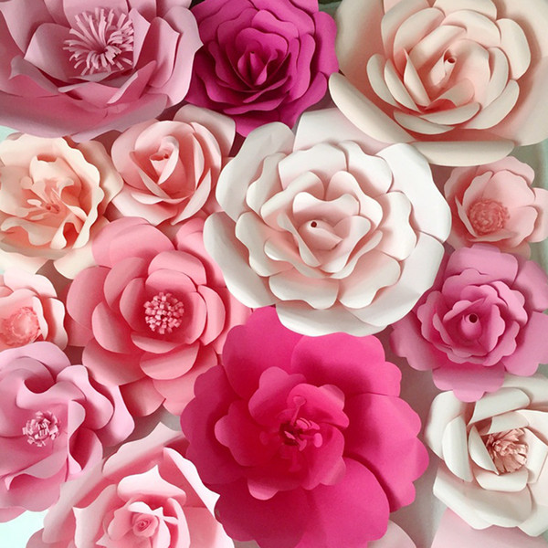 30cm giant children's room paper flower handcrafted nursery wall decoration birthday home backdrop wedding rose diy