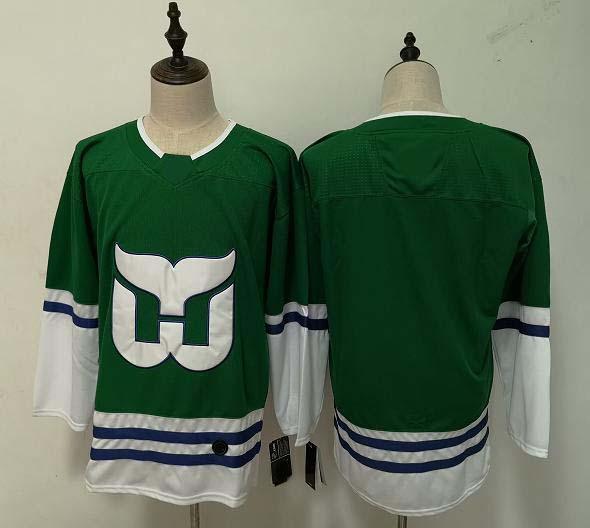 2019 Hartford Whalers Jersey Green Blank No Name Number Stitched Hockey Jersey