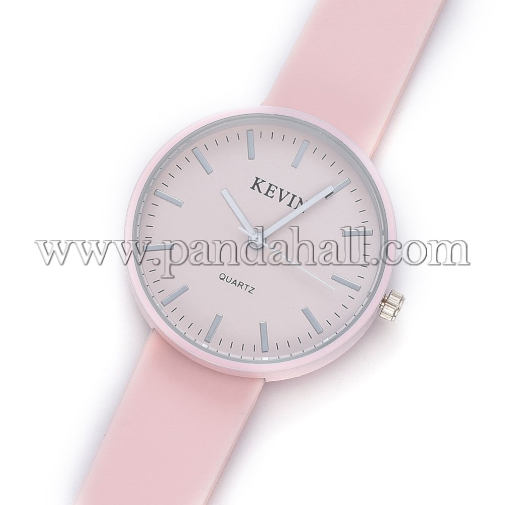 High Quality Wristwatch, Quartz Watch, Alloy Watch Head and PU Leather Strap, Pink, 9