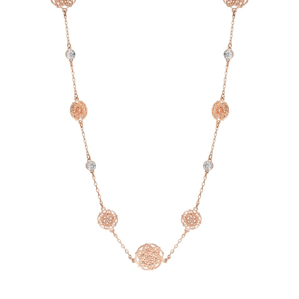 Rose Gold Plated Filigree Rope Necklace