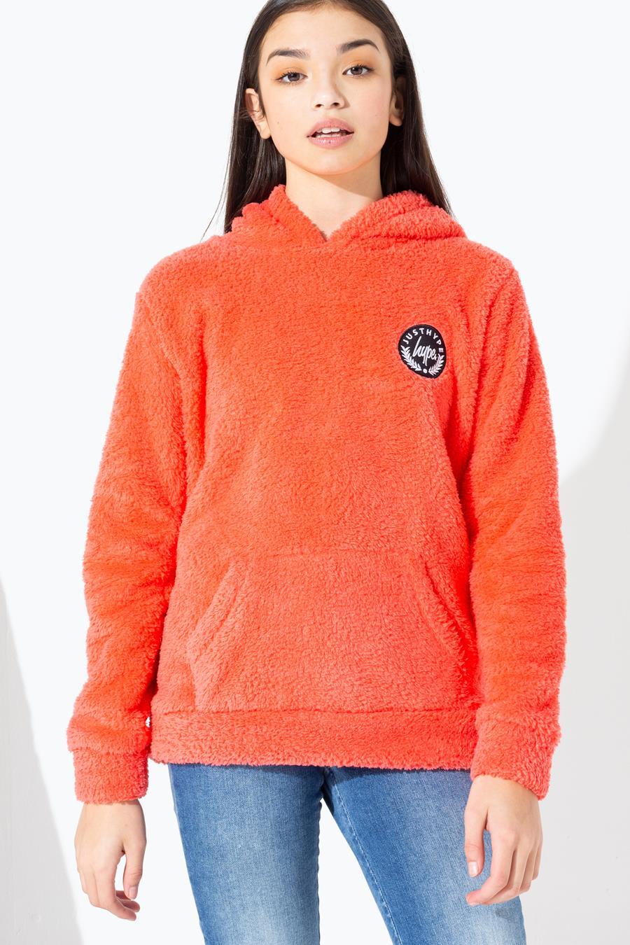 Hype Coral Sherpa Kids Pullover Hoodie | Size 3/4Y