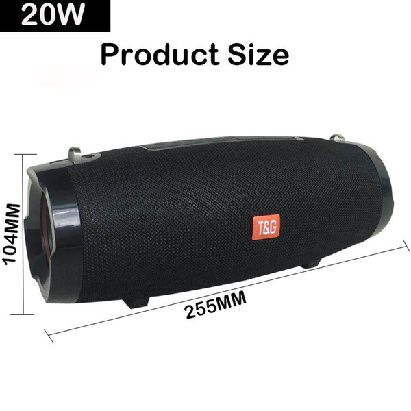 tg504 portable speaker wireless 20w bluetooth speaker support fm radio tf card aux outdoor with strap subwoofer column soundbox