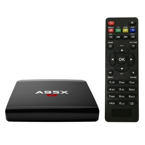 A95X R1 Smart Android 7.1.2 TV Box Amlogic S905W Quad Core H.265 VP9 2GB / 16GB DLNA Miracast Airplay WiFi LAN HD Media Player UK Plug