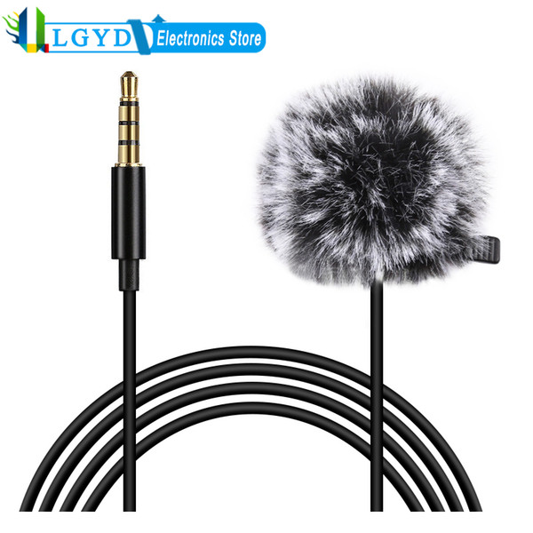 puluz portable microphone 1.5m 3.5mm/type-c interface for lighnting jack lavalier wired condenser recording microphone