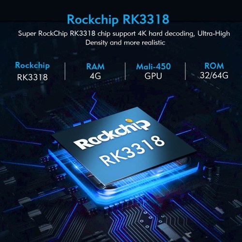 DQ6 Android 10.0 Smart TV Box RK3318 Quad Core 64 bits UHD 4K Media Player