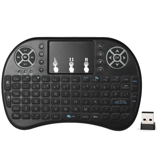 2.4GHz LED Backlit Wireless Keyboard with Touchpad Mouse Remote Control