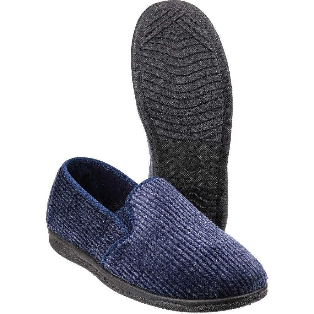Mirak Mens Richard Elasticated Twin Gusset Textile Lined Slippers UK Size 9 (EU 43, US 9.5)
