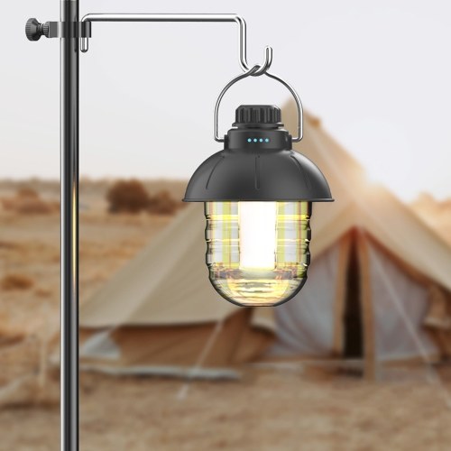 Multifonctionnel extérieur en métal poignée rétro lanterne Rechargeable Portable Camping lumière