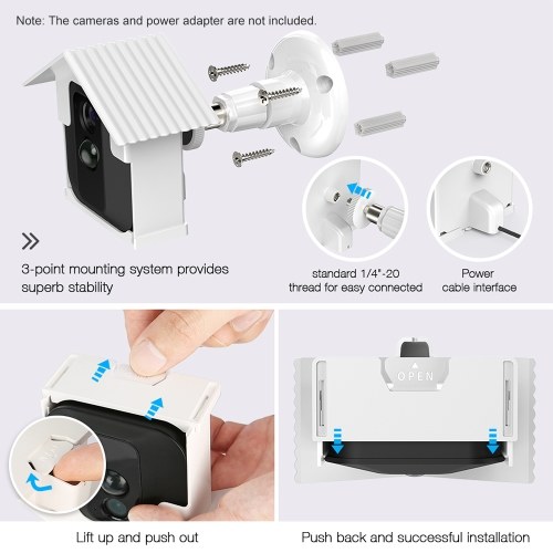 Kit de fixation murale pour caméra Blink XT Résistant aux intempéries Support de protection intérieur réglable et réglable à 360 degrés pour caméra Blink XT Système de sécurité anti-reflets pour caméra UV, blanc 1 paquet