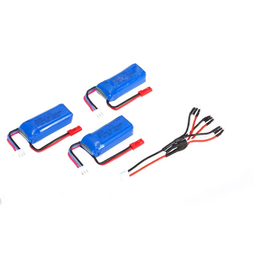 3pcs 7.4V 500mAh 50C Lipo Battery with JST Plug for EMAX Babyhawk Armor 67 XF90 Quadcopter 70-120mm Racing Drone