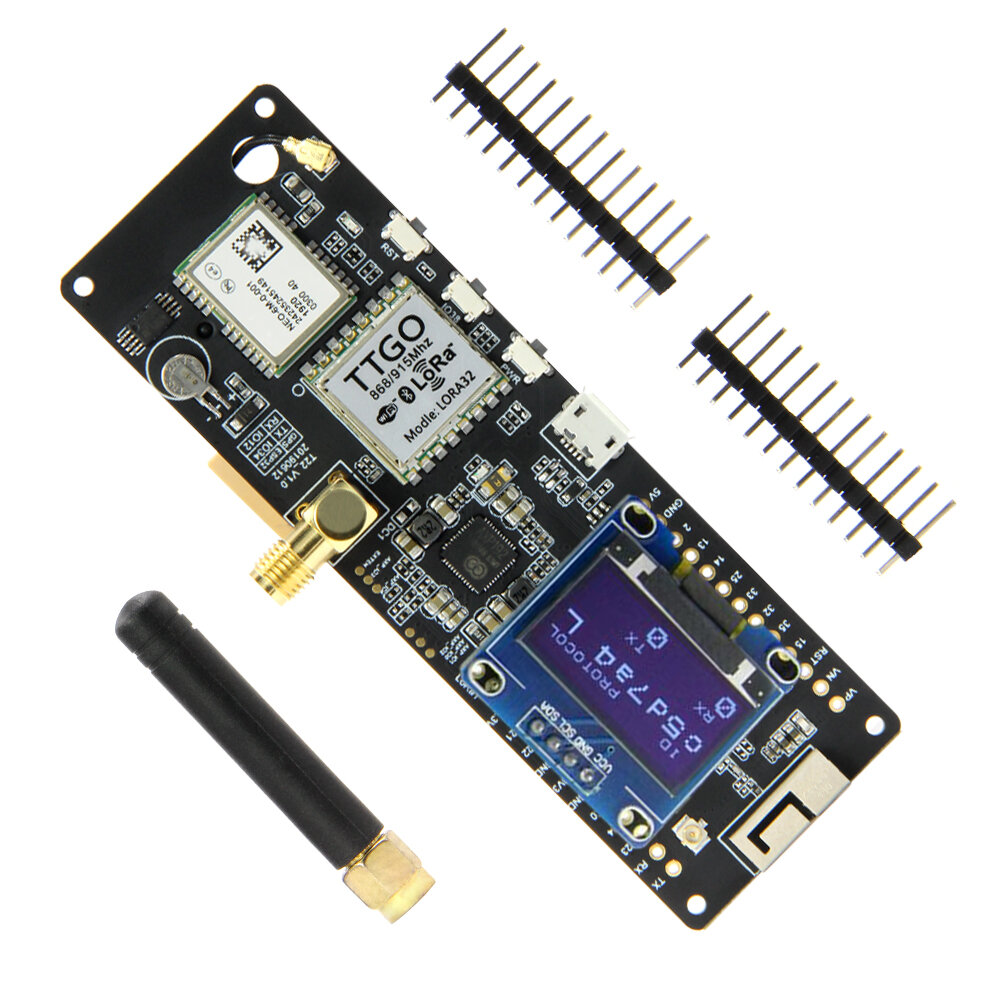 LILYGO TTGO T-Beam ESP32 433/868/915/923 MHz V1.1 WLAN-WLAN-Modul GPS NEO-6M SMA LORA32 18650 Batterie Halter mit OLED