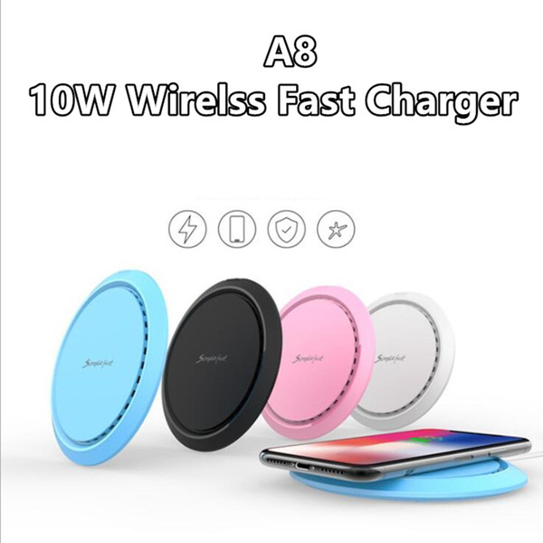 A8 10W Wirelss Fast Charger Qi Quck Charging Aadapter for iPhone 11 Pro Max XS XR Wireless Charging Pad for Samsung