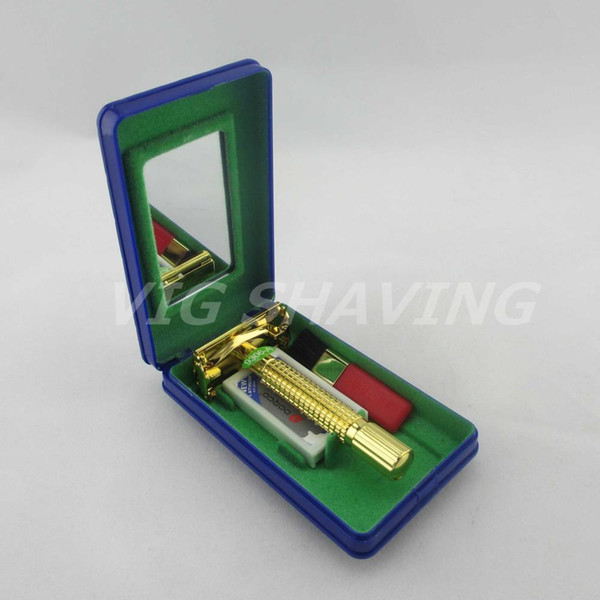 wholesale-noble cuprum metal gold plated safety double edge weishi razor 9306a