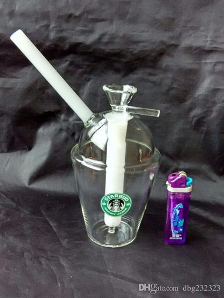 Starbucks Hookah Glass Bongs Accessories   , Glass Smoking Pipes colorful mini multi-colors Hand Pipes Best Spoon glas