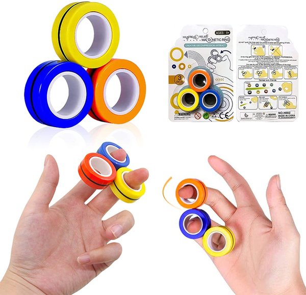 Magnetic Ring Toys 3PCS Finger Fidget Game
