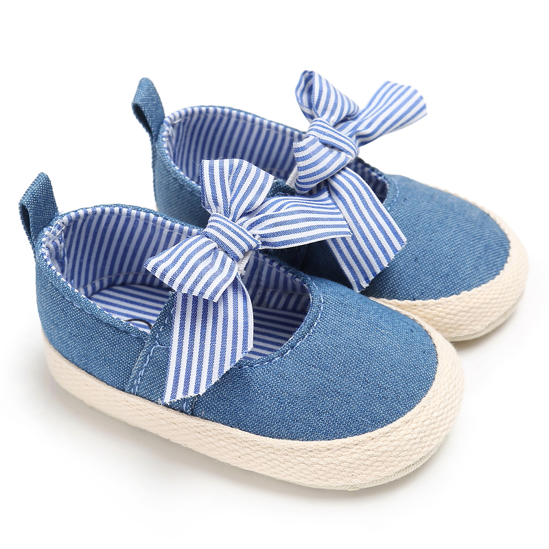 Baby / Toddler Striped Bowknot Solid Canvas shoes First Shoes