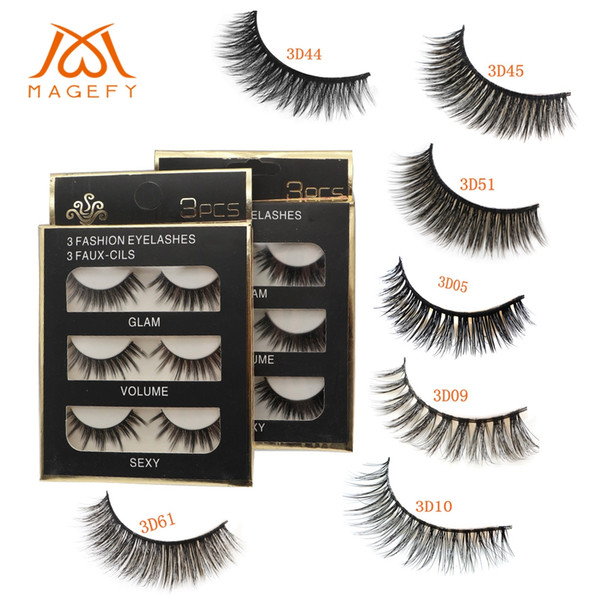 19 style magefy natural mink eyelashes thick 3d mink hair black long maquiagem beauty lashes profesional full strip false lashes