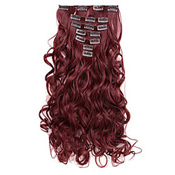 Curly Full Head Clip in Synthetic Hair Extensions 7pcs 140g Lightinthebox