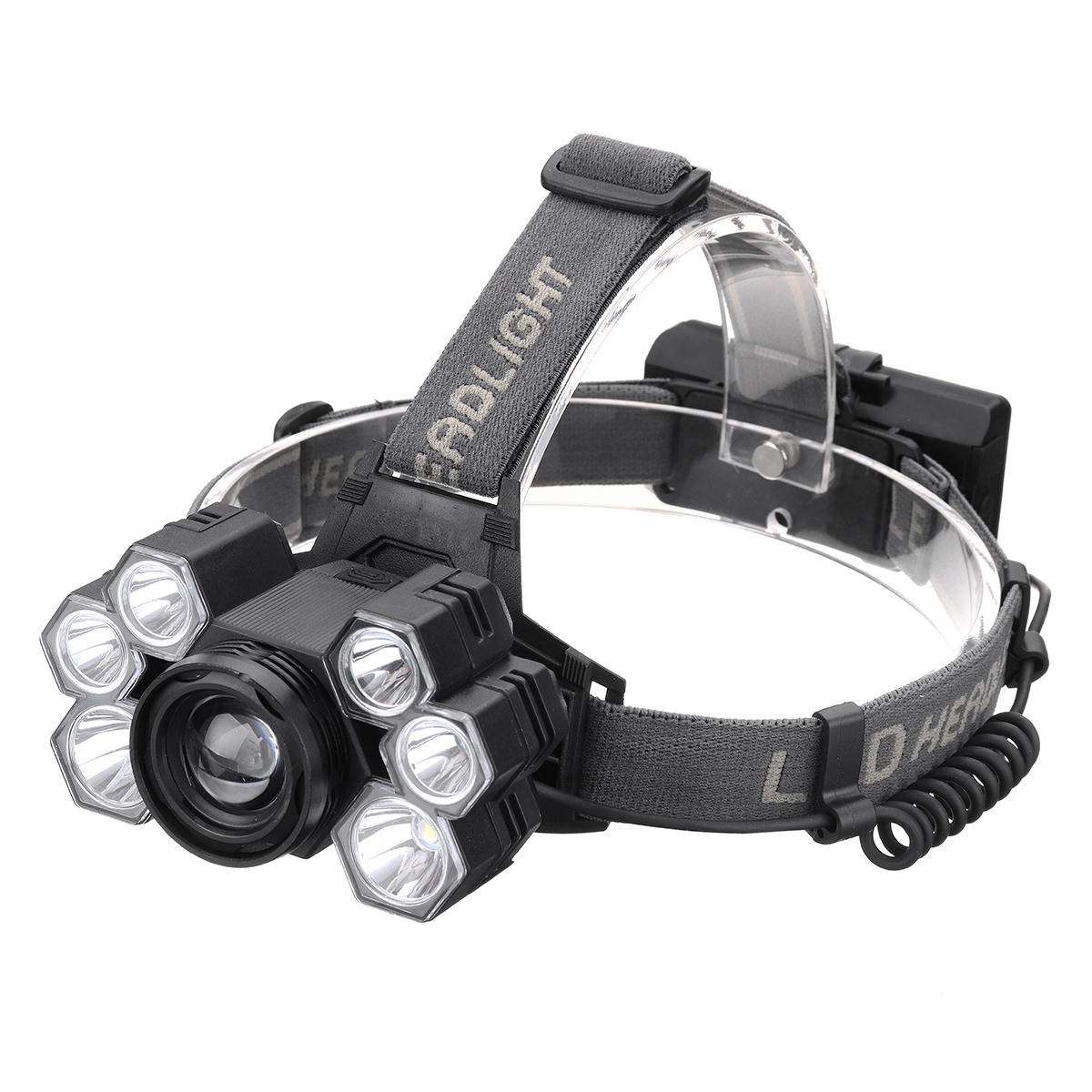 XANES 4101-7 With 2*18650 Battery 3500LM 3*T6+4*XPE LED Headlamp Mechanical Zoom USB Rechargeable
